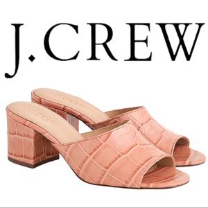 NEW J. Crew All-Day Mule Croc-Embossed Leather